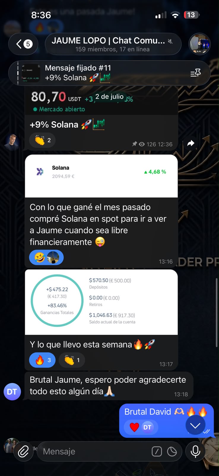 Resultado real de la comunidad VIP