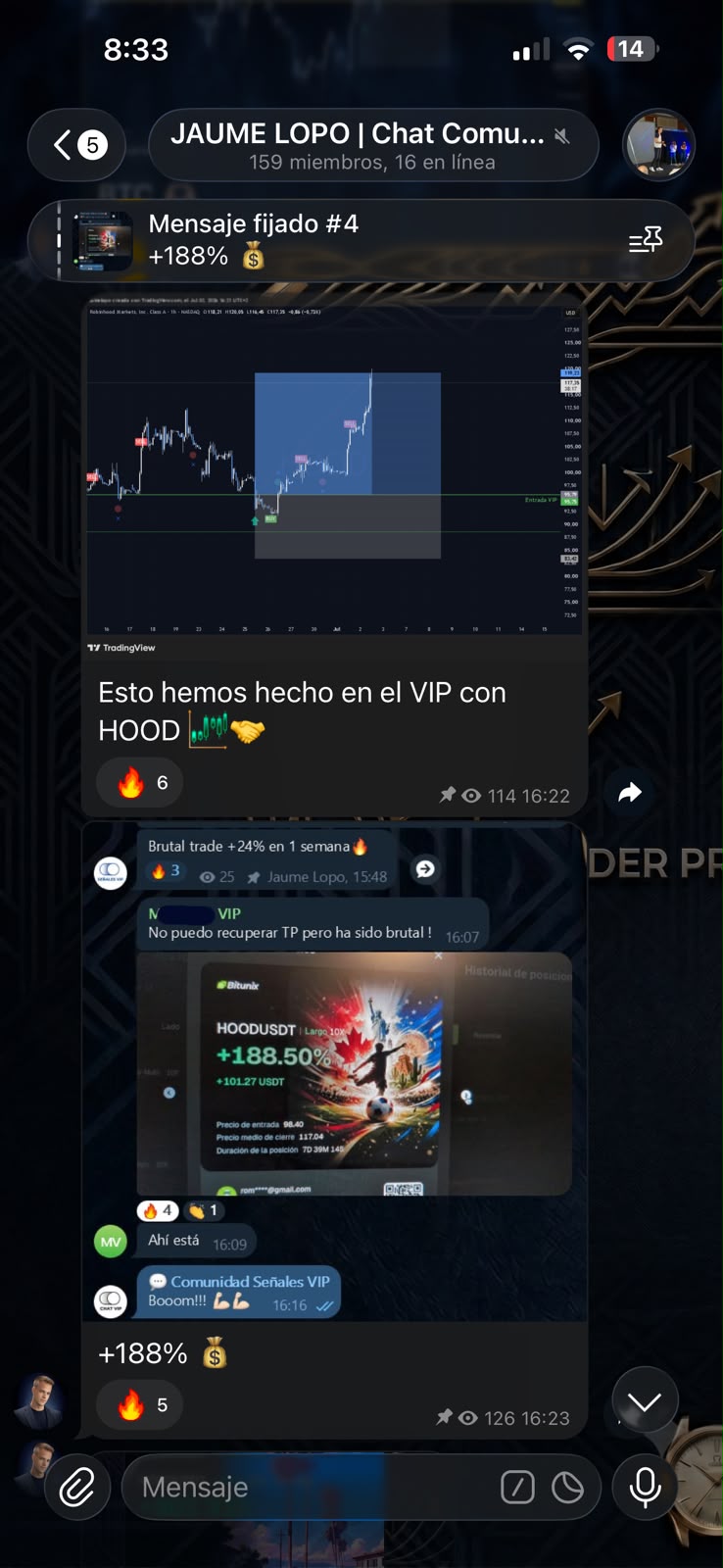 Resultado real de la comunidad VIP